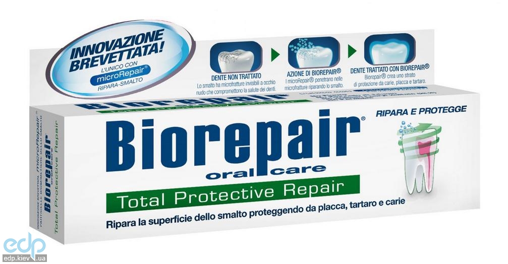 Зубная паста "BIOREPAIR Total Protection" Биорепейр КОМПЛЕКСНАЯ защита 75, мл.