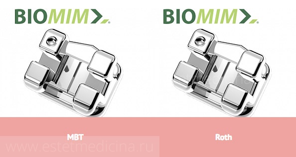 Брекеты BIOMIM с крючками на 3,4,5  паз 022" Roth (10 шт)