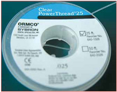 Нить силовая эластическая  d .025 , длина 7,62 м, серая  640-1025  ORMCO,