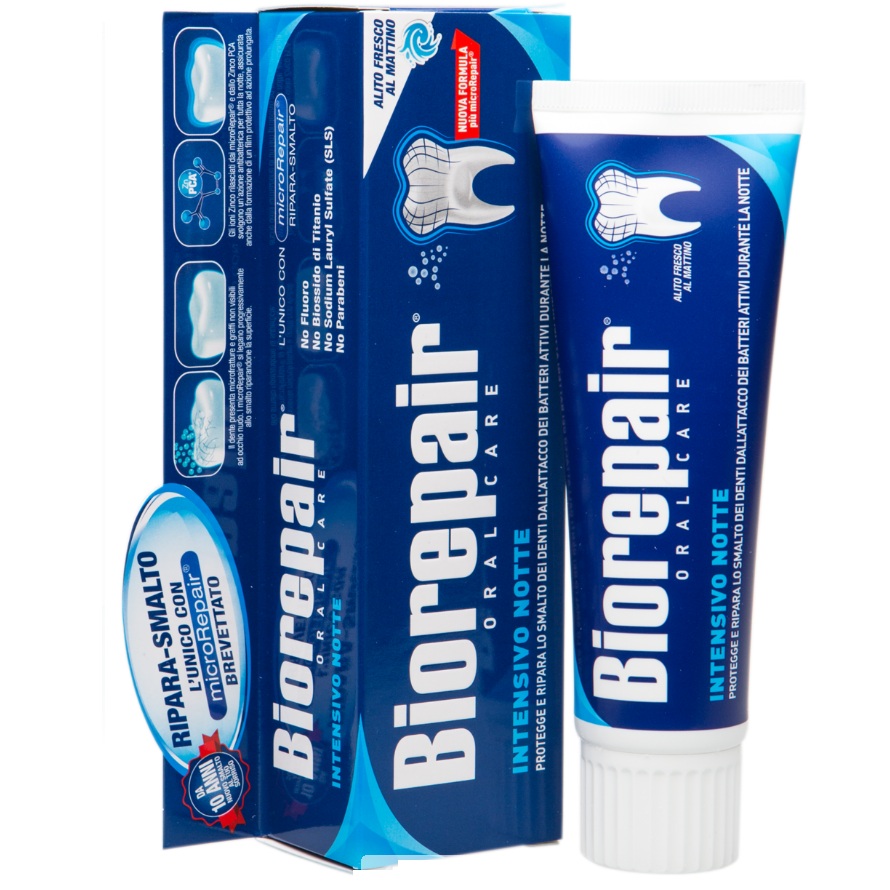 Зубная паста BIOREPAIR Intensive Night repair  Биорепейр ночная , 75 ml БЕЗ УПАКОВКИ